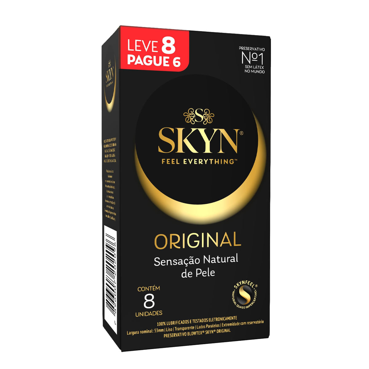 Skyn Original Preservativo Lubrificado sem Látex com Leve 8 Pague 6 unidades Blowtex Skyn Original Preservativo Lubrificado sem Látex com Leve 8 Pague 6 unidades Blowtex