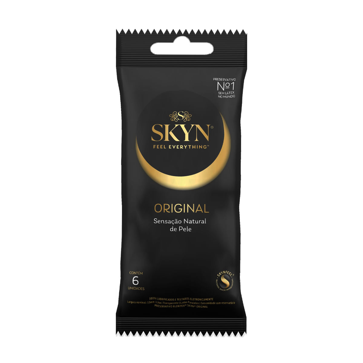 Skyn Sinta Tudo Original Preservativo Lubrificado sem Látex com 6 unidades Blowtex