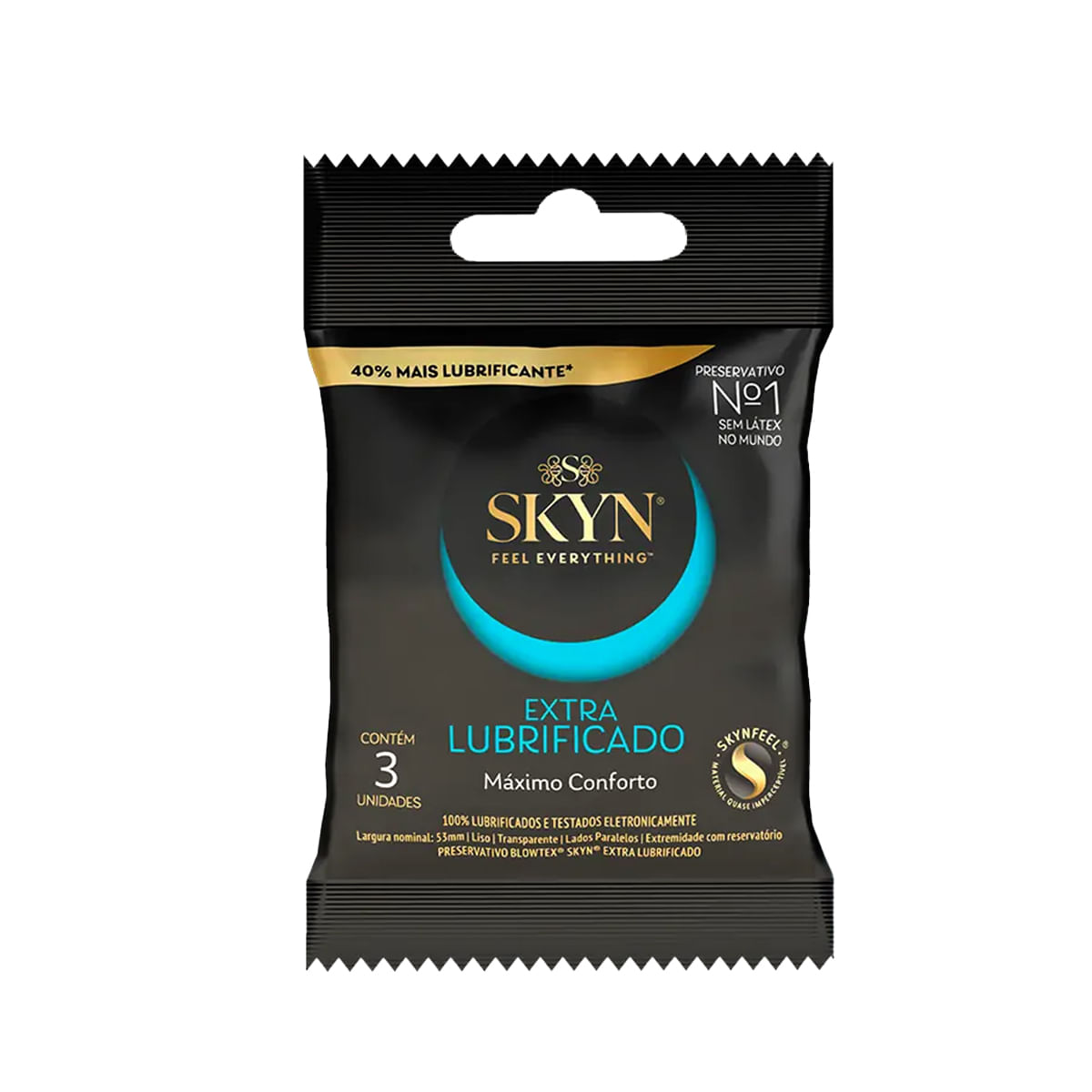 Preservativos Skyn Extra Lubrificado Máximo Conforto com 3 unidades Blowtex Preservativos Skyn Extra Lubrificado Máximo Conforto com 3 unidades Blowtex