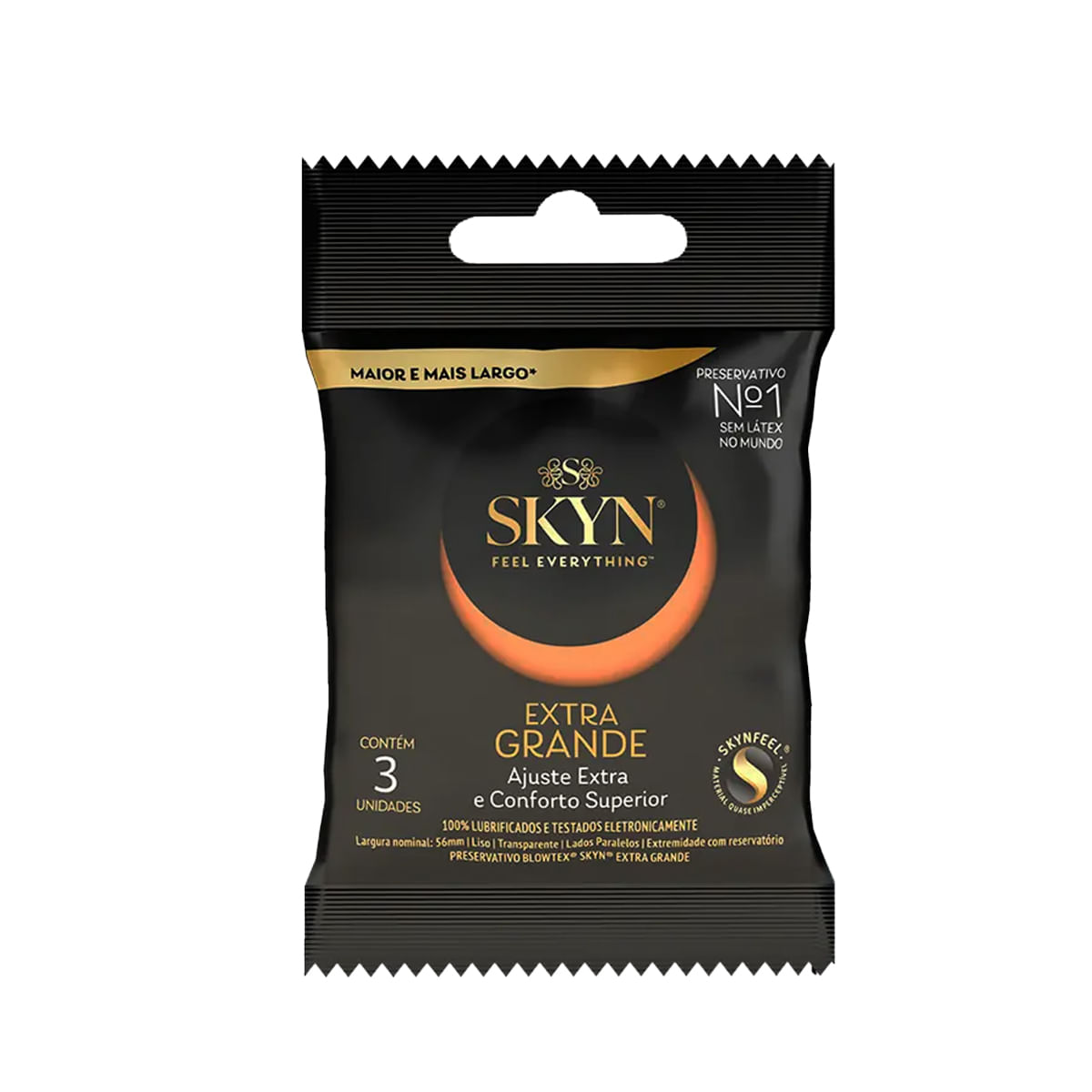 Preservativos Skyn Extra Grande Ajuste Perfeito com 3 unidades Blowtex Preservativos Skyn Extra Grande Ajuste Perfeito com 3 unidades Blowtex