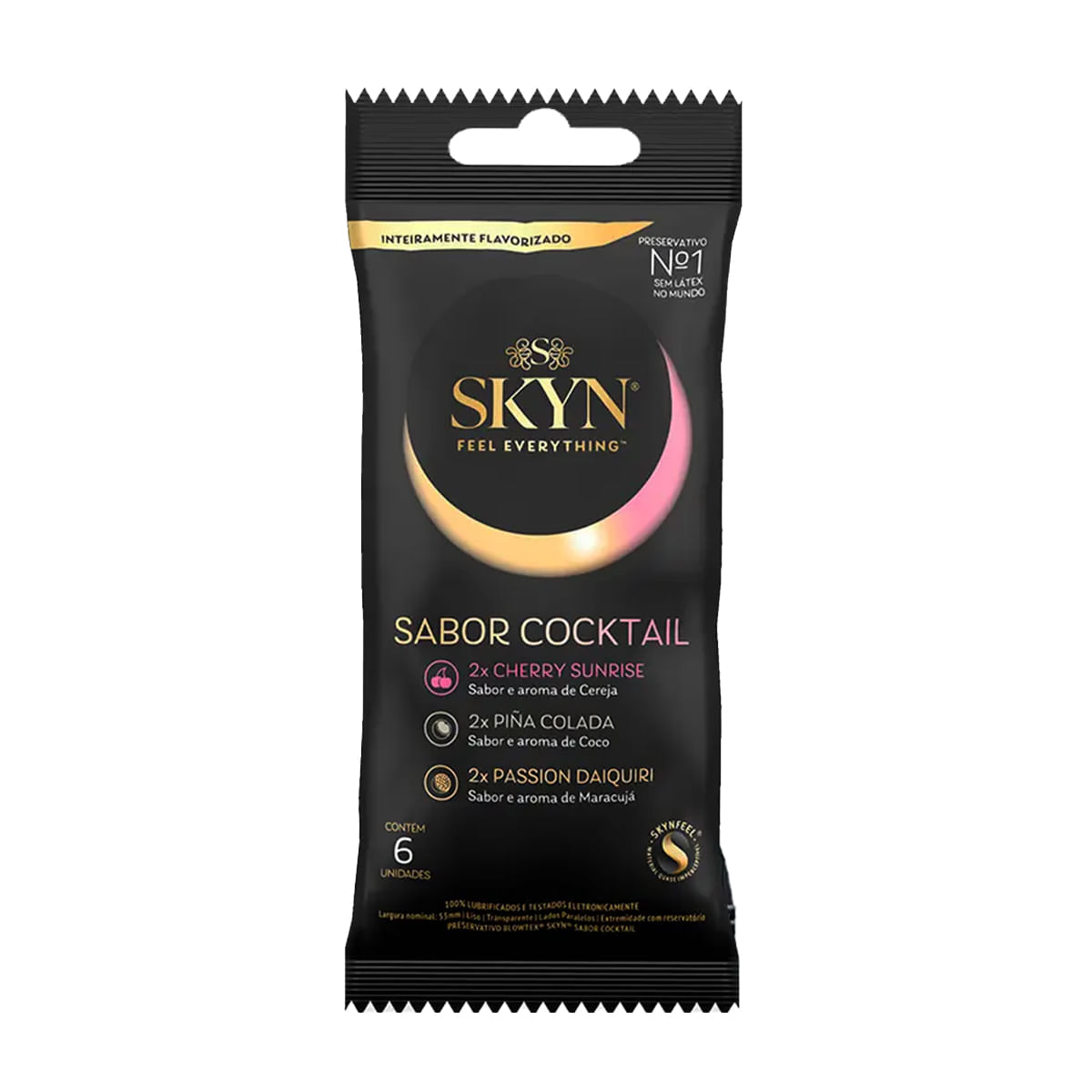 Skyn Sinta Tudo Cocktail Preservativo Aromatizado com 6 unidades Blowtex Skyn Sinta Tudo Cocktail Preservativo Aromatizado com 6 unidades Blowtex