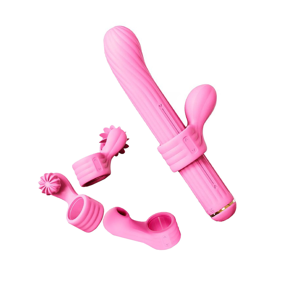 Vibrador de Ponto G com 4 Acessórios para Clitóris Magic Stick Sexy Import