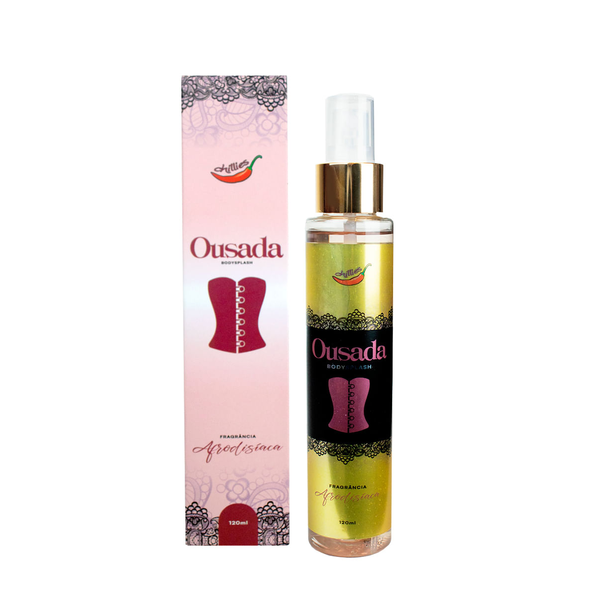 Ousada Body Splash Fragrância Afrodisíaca Feminina 120ml Chillies