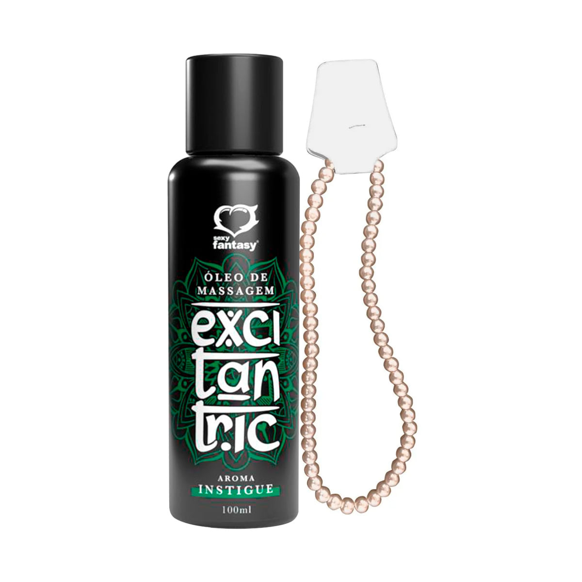 Duplinha com Óleo de Massagem Excitantric Aroma Instigue e Colar De Pérolas Sensuais Para Massagem
