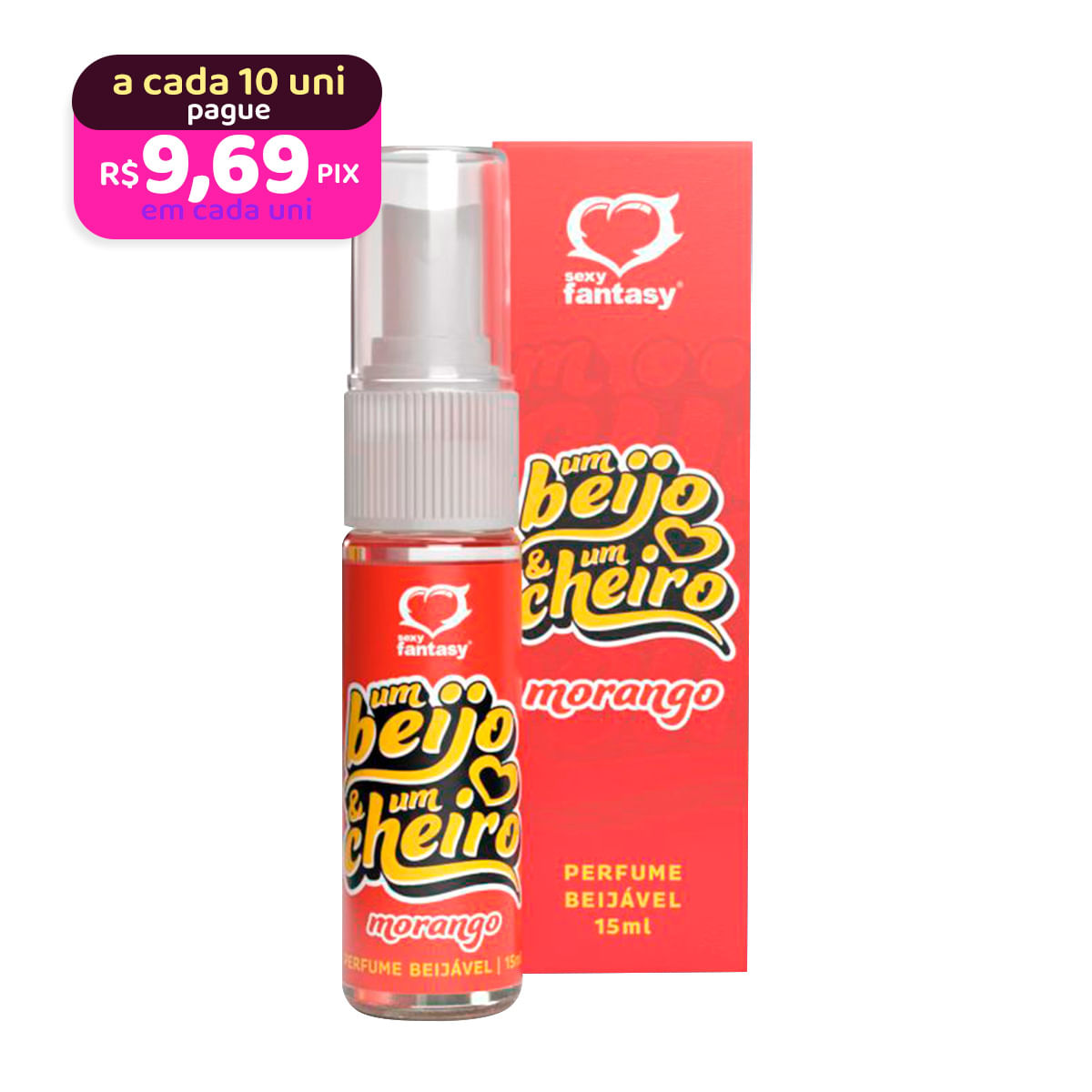 Um Beijo e Um Cheiro Perfume Beijável 15ml Sexy Fantasy