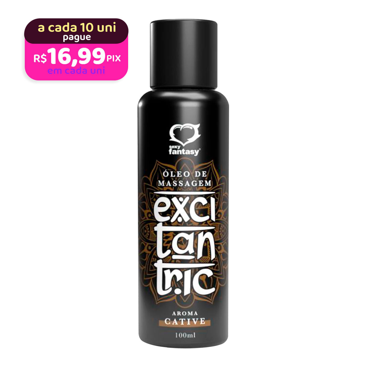 Excitantric Cative Óleo de Massagem Corporal Aromático 100ml Sexy Fantasy