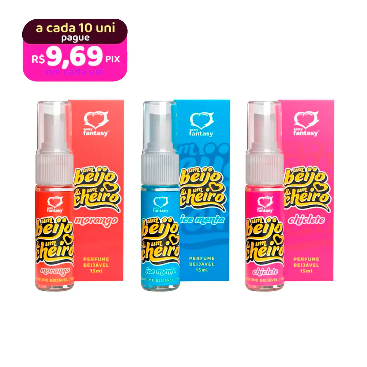 Um Beijo e Um Cheiro Perfume Beijável 15ml Sexy Fantasy