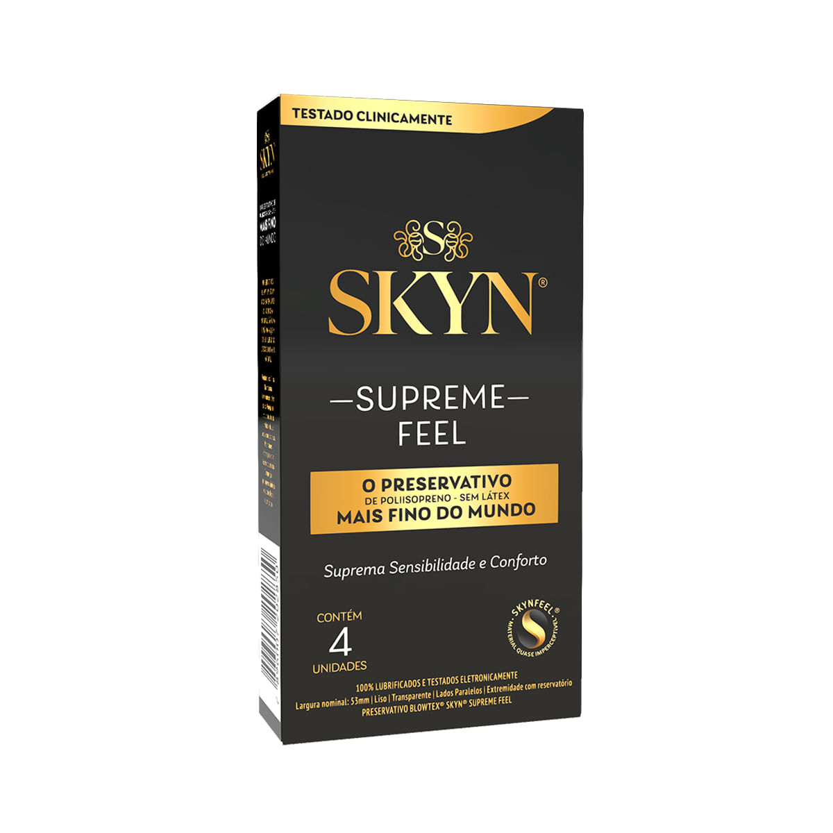 Skyn Supreme Feel Original Preservativo Lubrificado sem Látex com 4 unidades Blowtex Skyn Supreme Feel Original Preservativo Lubrificado sem Látex com 4 unidades Blowtex