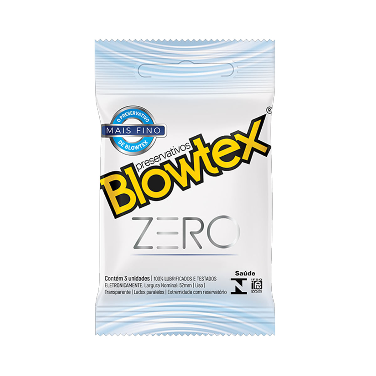 Preservativos Lubrificados Zero 40% Mais Fino com 3 unidades Blowtex