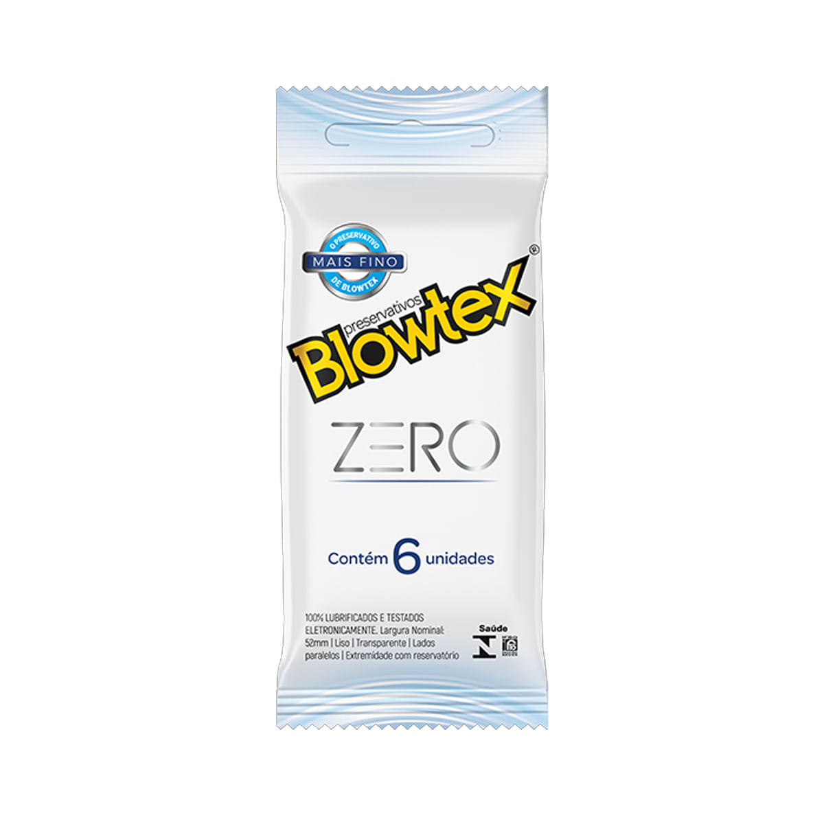 Preservativos Lubrificados Zero Mais Fino com 6 unidades Blowtex Preservativos Lubrificados Zero Mais Fino com 6 unidades Blowtex