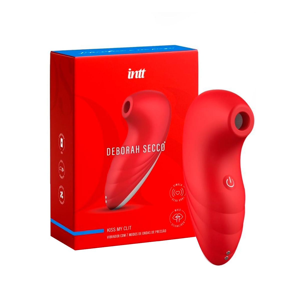 Kiss My Clit Vibrador com 7 Modos de Ondas de Pressão Linha Deborah Secco Intt
