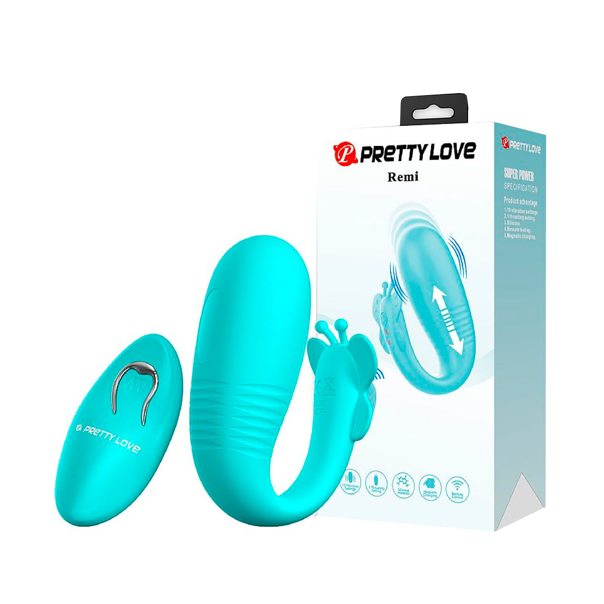 Vibrador de Casal Remi Vai e Vem com Estimulador de Clitóris Butterfly e Controle Remoto Sexy Import