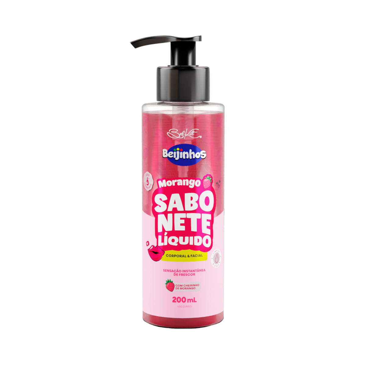 Sabonete Líquido Beijinhos Corporal e Facial 200ml Belkit