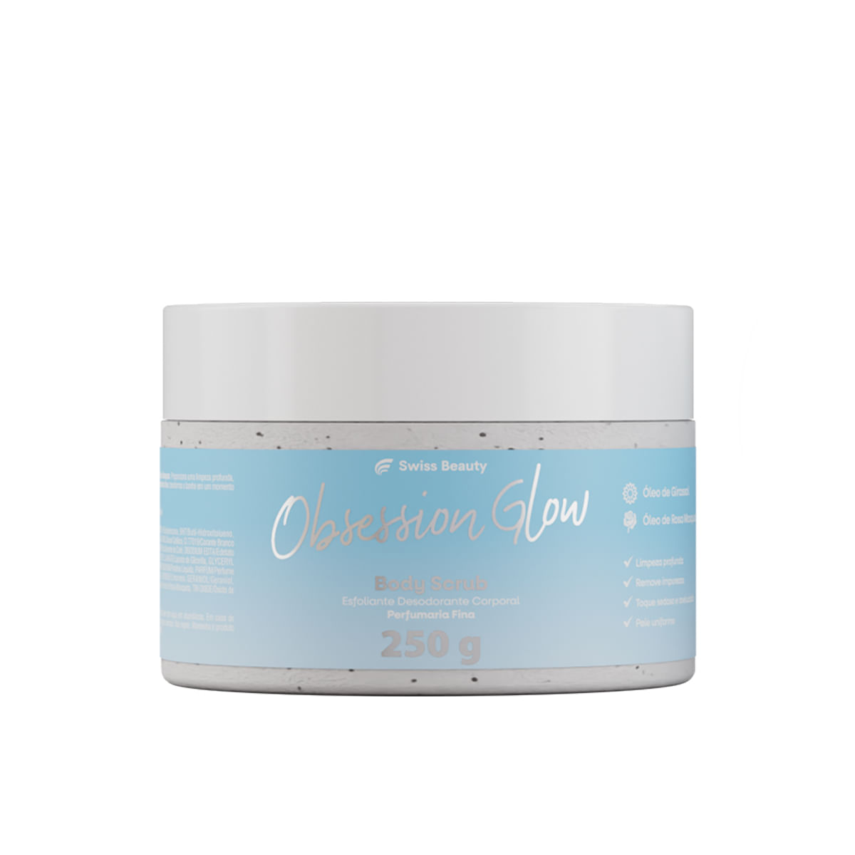 Esfoliante Corporal Obsession Glow Swiss Beauty com Óleo de Rosa Mosqueta 250g Belkit