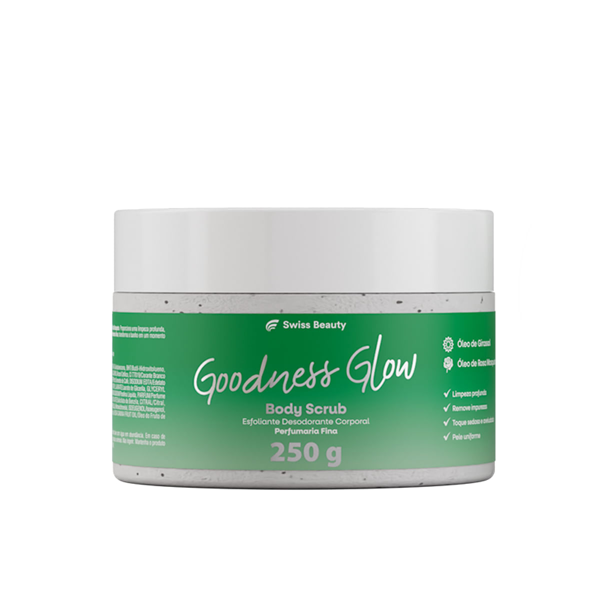 Esfoliante Corporal Goodness Glow Swiss Beauty com Óleo de Rosa Mosqueta 250g Belkit