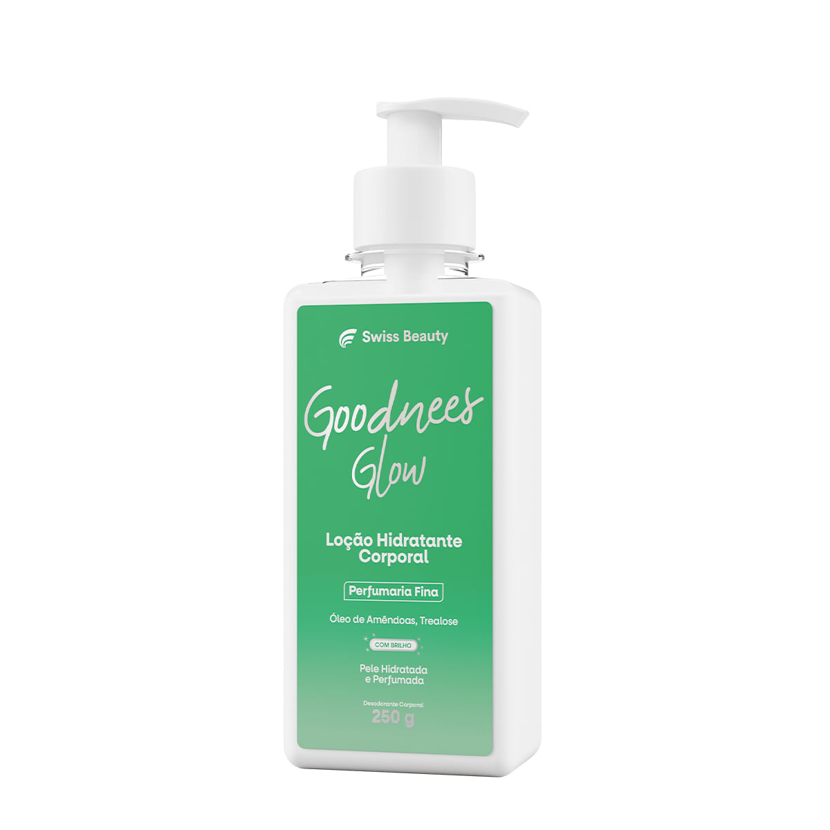 Loção Hidratante Corporal Goodness Glow Swiss Beauty com Óleo de Amêndoas 250g Belkit
