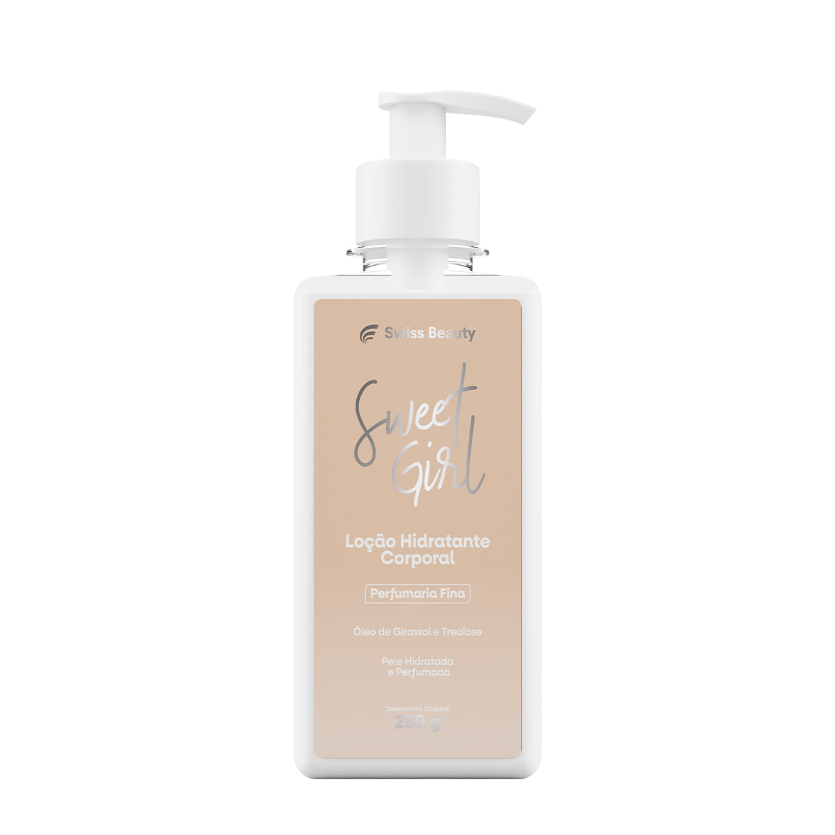 Loção Hidratante Corporal Sweet Girl Swiss Beauty com Óleo de Amêndoas 250g Belkit