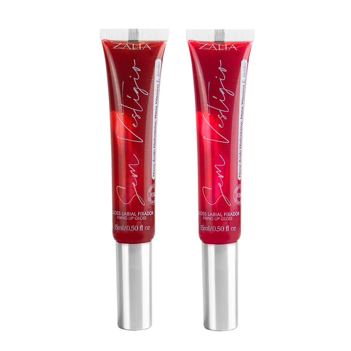 Sem Vestígio Gloss Labial Fixador com Jambu e Ácido Hialurônico 15ml Zalia