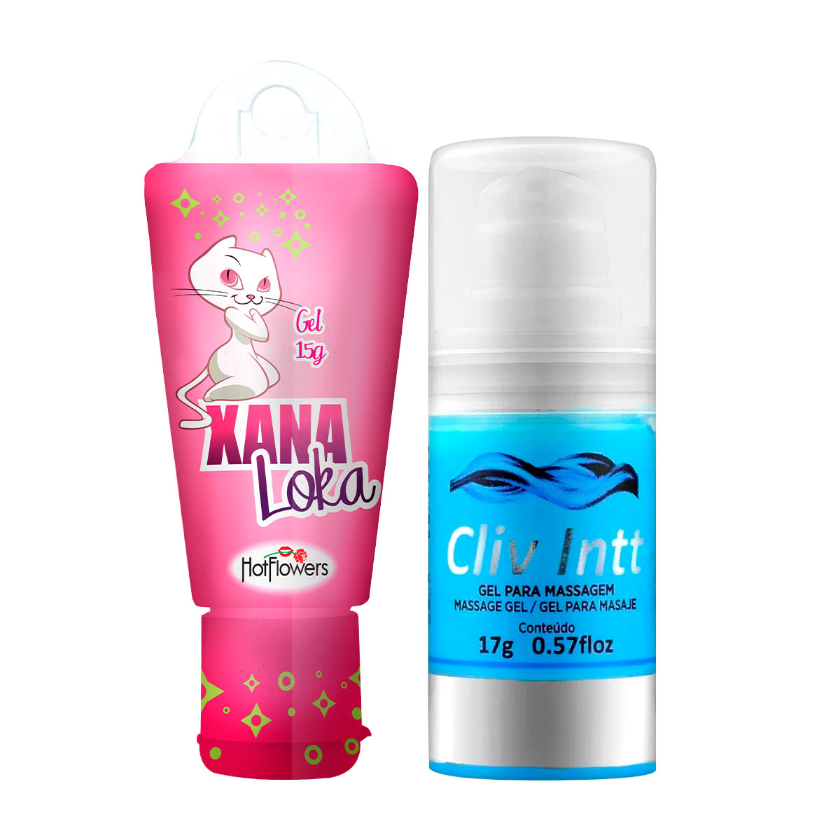 Duplinha com Xana Loka Gel Excitante Feminino e Cliv Intt Dessensibilizante Anal