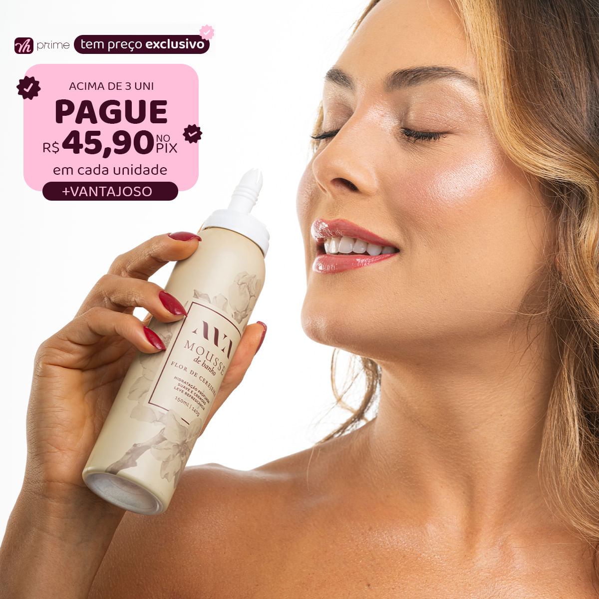 Mousse de Banho com Aroma de Flor de Cerejeira e Textura de Chantilly 150ml AVA