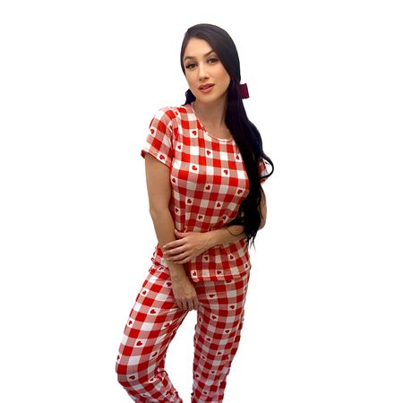 Pijama Suede com Camisa e Calça Estampadas Hot Love