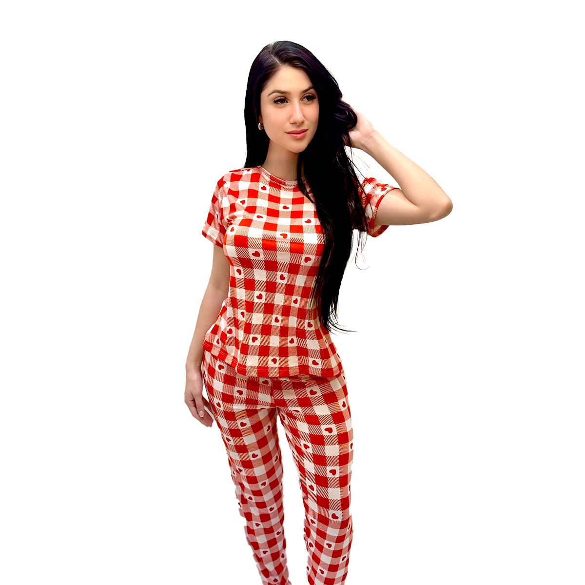 Pijama Suede com Camisa e Calça Estampadas Hot Love