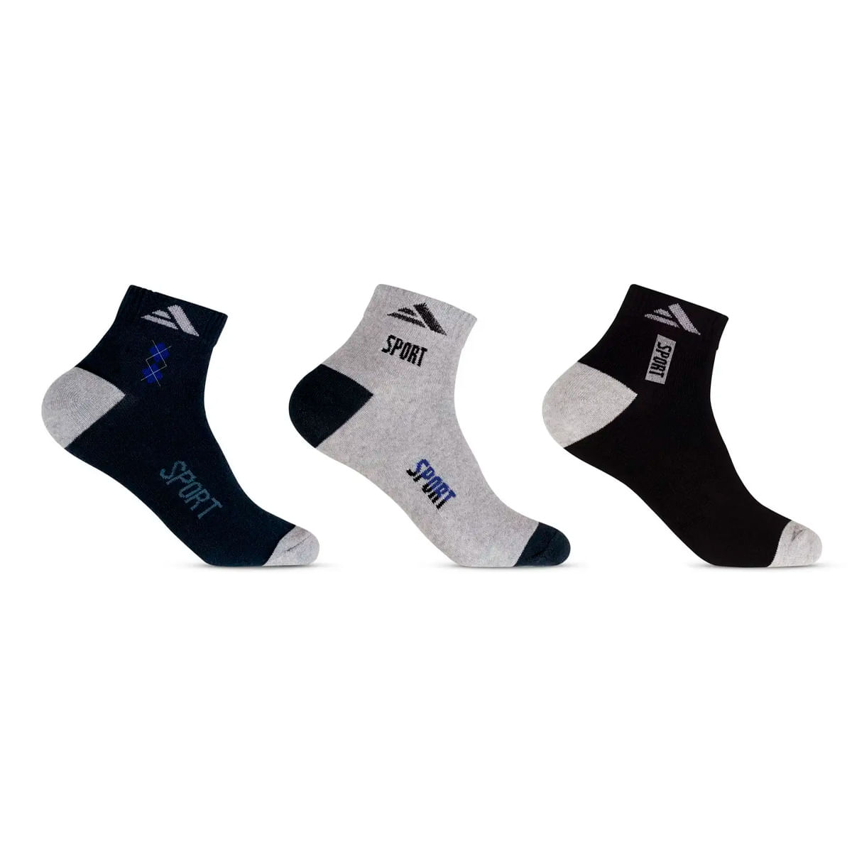 Kit Meias Basic Adulto Cano Longo com 3 Pares Altomax Kit Meias Basic Adulto Cano Longo com 3 Pares Altomax
