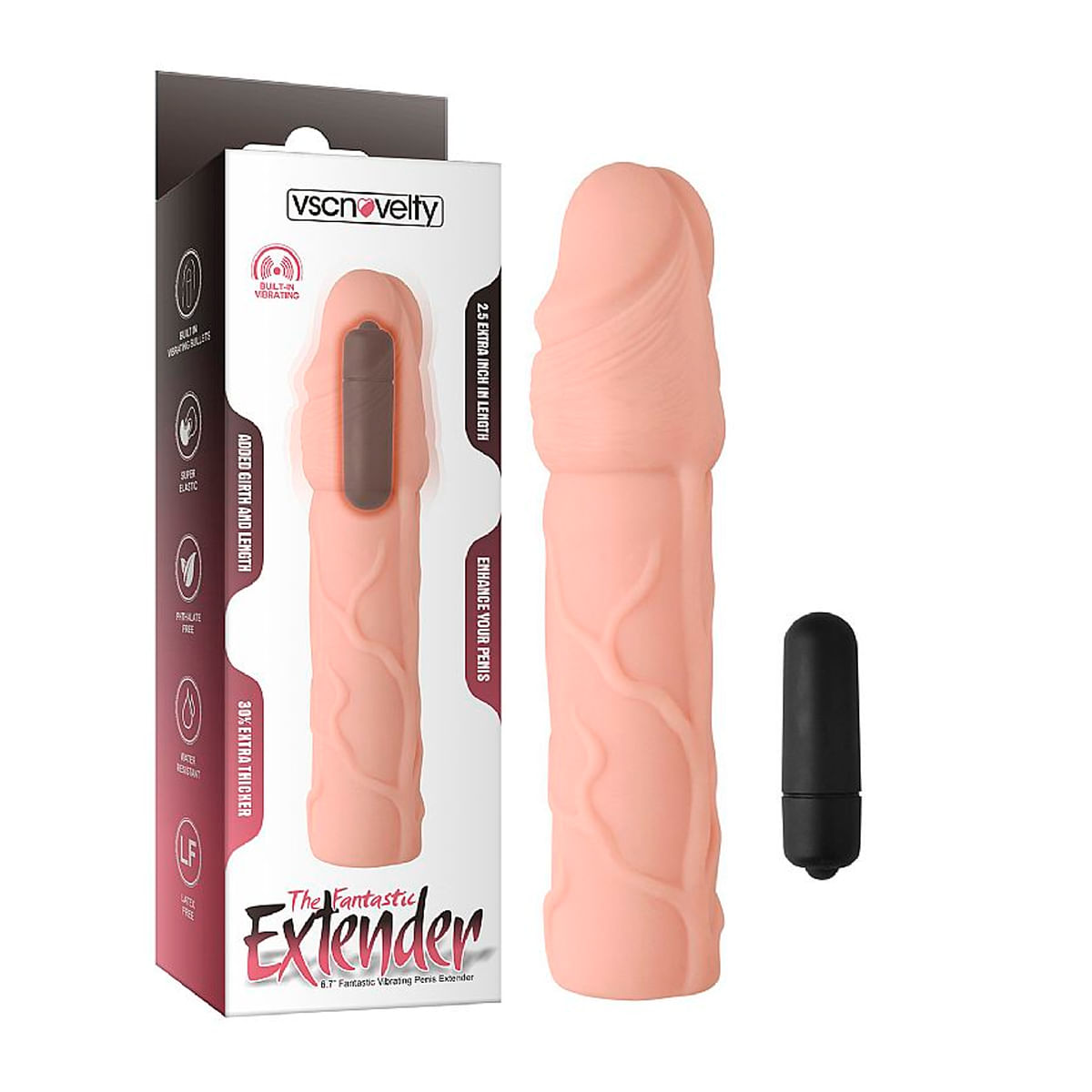 Capa Peniana Realística com Vibrador Sexy Import