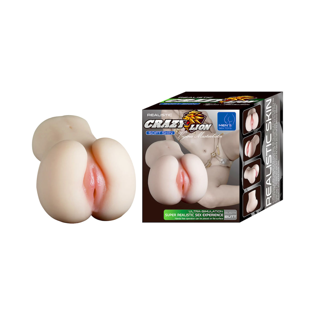 Masturbador Realístico em Formato de Bunda com Penetração Vaginal Crazy Lion Vip Mix