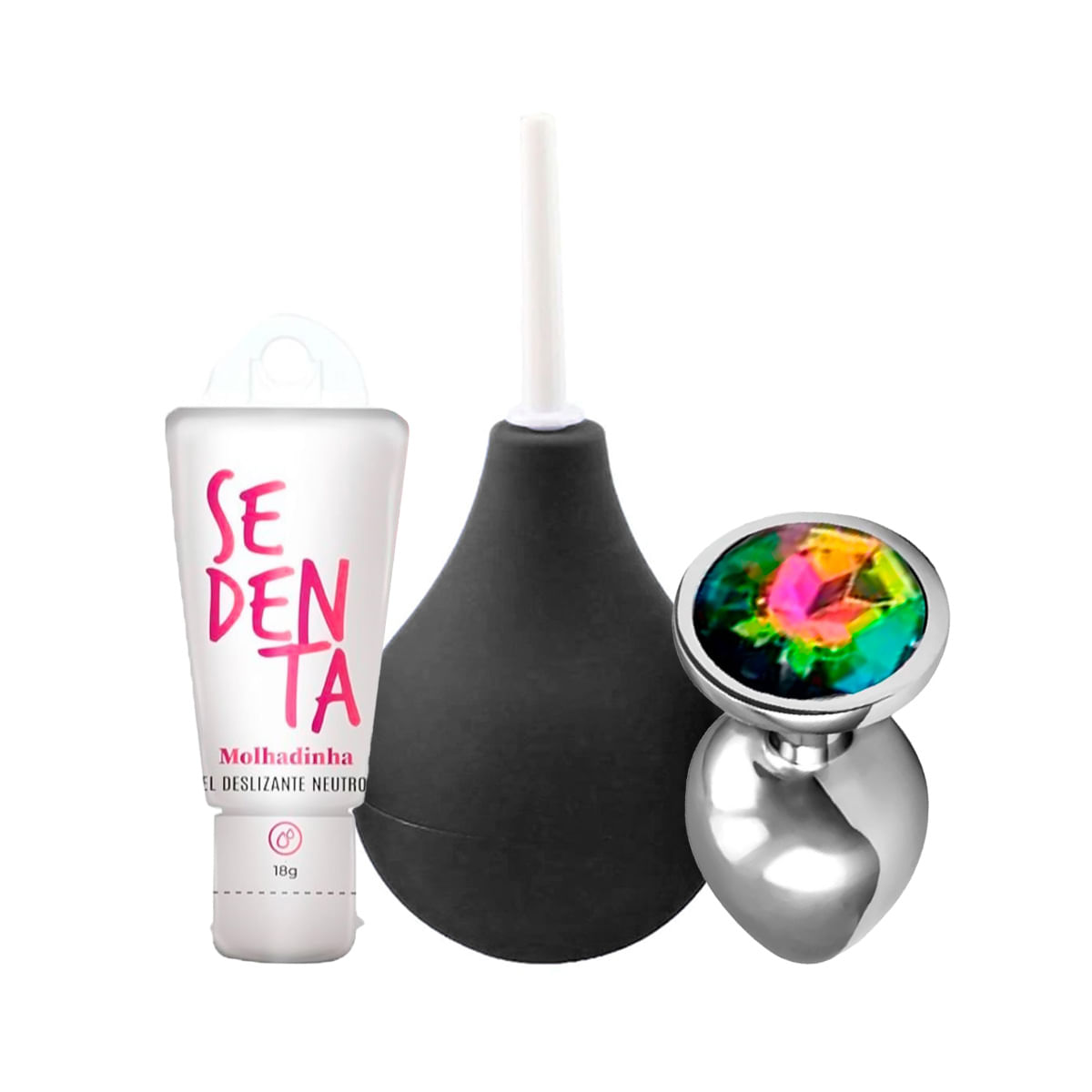 Kit Anal com Ducha Higiênica Íntima Plug Anal MyVib e Sedenta Molhadinha