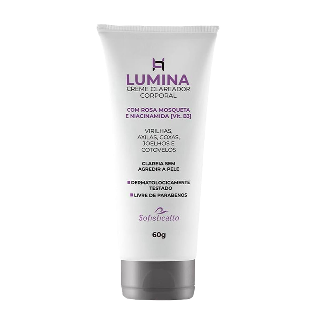 Lumina Creme Clareador Corporal com Rosa Mosqueta e Niacinamida 60g Sofisticatto