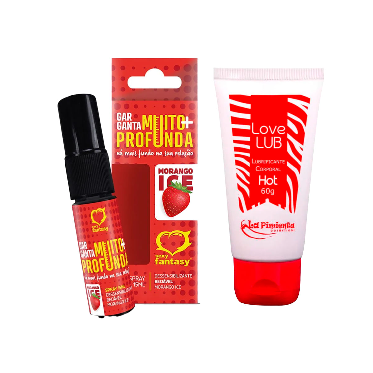 Duplinha com Garganta Muito Mais Profunda Ice e Love Lub Hot Lubrificante