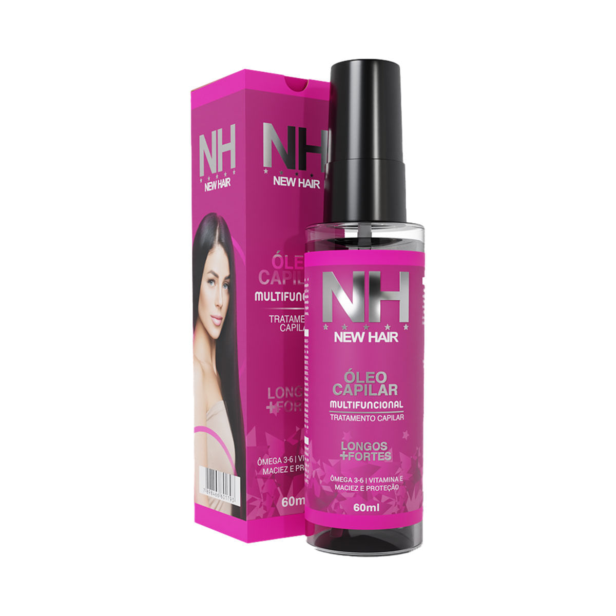 Óleo de Cabelo Multifuncional New Hair com Ômega 3 e Vitamina E 60ml Belkit