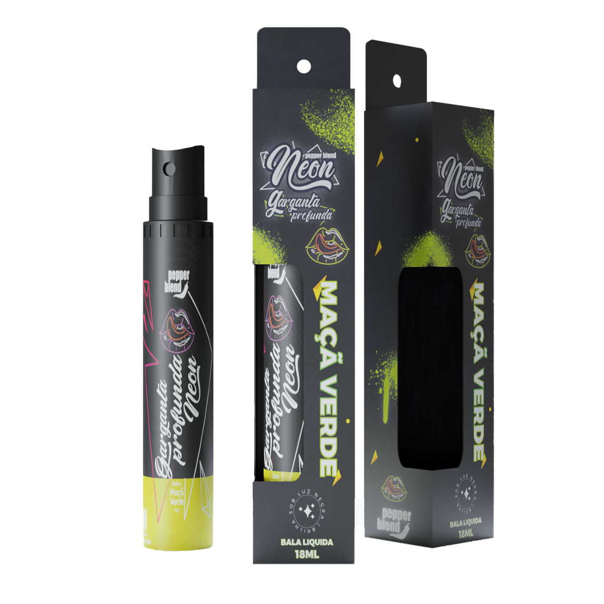 Garganta Profunda Bala Líquida Extra Forte Dessensibilizante em Spray Linha Neon 18ml Pepper Blend