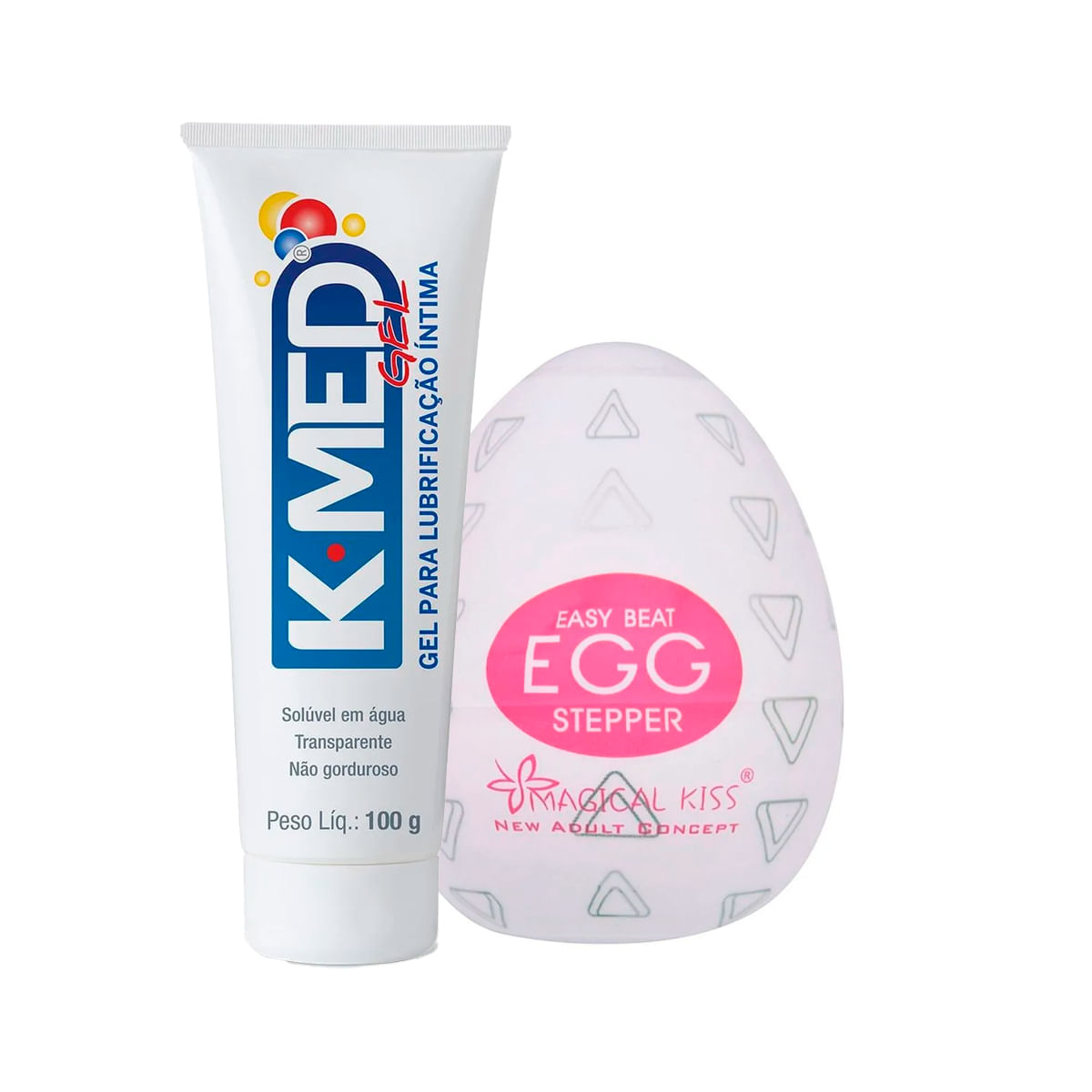 Duplinha com Masturbador Masculino Egg Stepper e Gel Lubrificante Íntimo