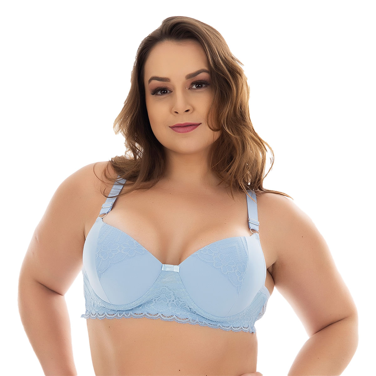 Sutiã Rendado Plus Size Reforçado com Bojo e Lacinho Patitex