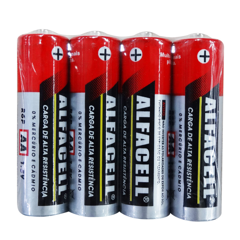 Pilha Comum PQ AA 1.5V com 4 Unidades Alfacell