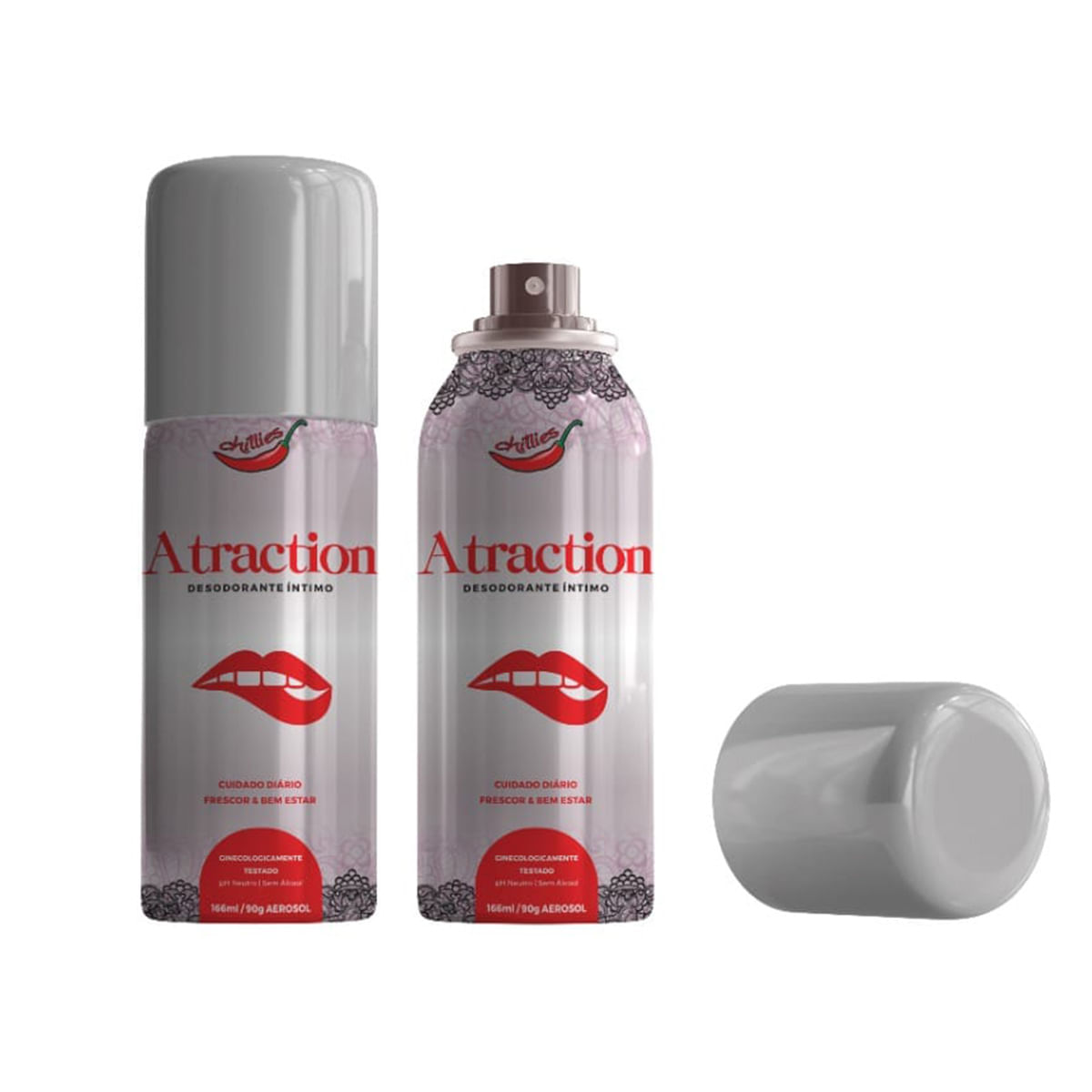 Atraction Desodorante Íntimo em Aerosol 90g Chillies