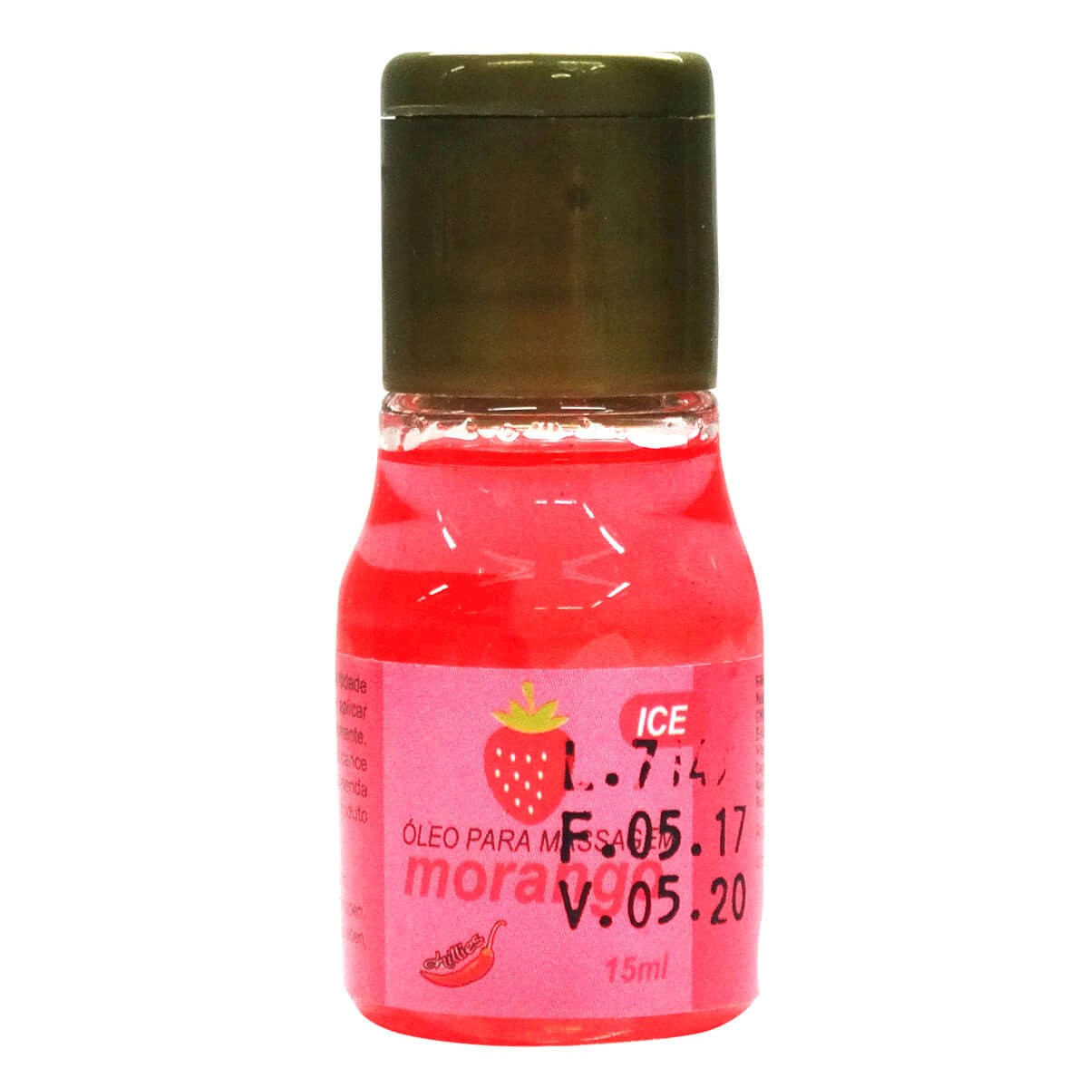 Óleo para Massagem Corporal Morango Ice 15ml Chillies Óleo para Massagem Corporal Morango Ice 15ml Chillies