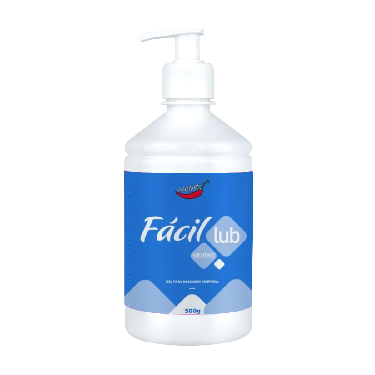 Fácil Lub Gel para Massagem Corporal Neutro 500g Chillies - Fácil Lub Gel para Massagem Corporal Beijável 500g Chillies