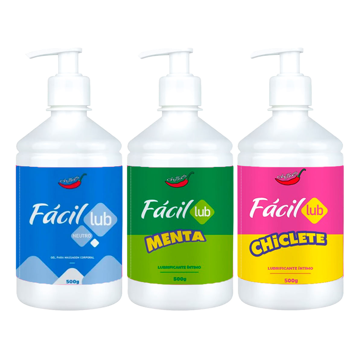 Fácil Lub Gel para Massagem Corporal Neutro 500g Chillies