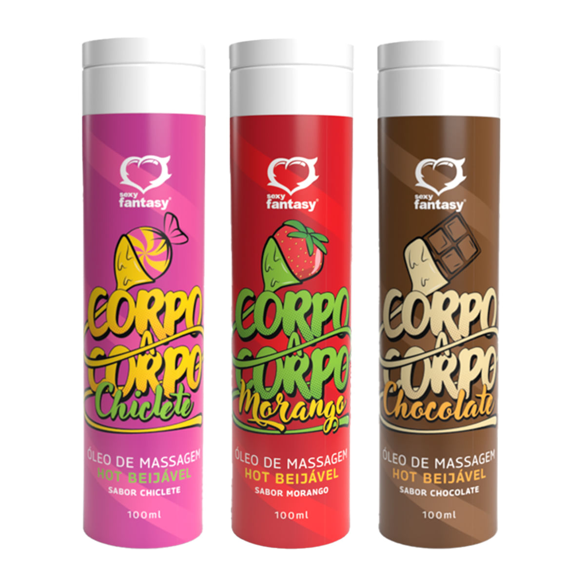 Corpo a Corpo Óleo de Massagem Hot Beijável 100ml Sexy Fantasy