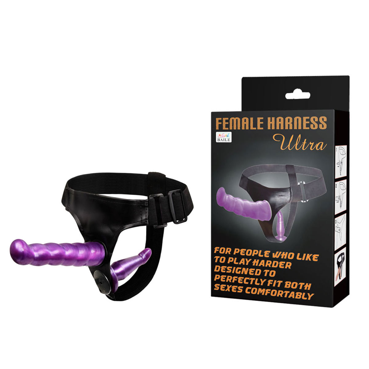 Female Harness Ultra Cinta Peniana com Plug Vaginal 3R Import