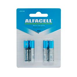 Pilha Alcalina Palito AAA 1.5V Cartela com 4 Unidades Alfacell