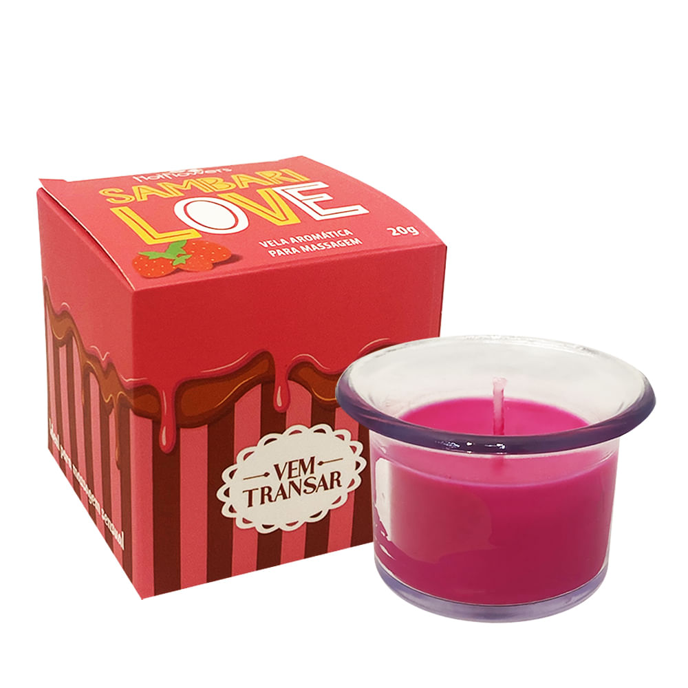 Sambari Love Vela Aromática para Massagem 20g Linha Vem Transar  Hot Flowers