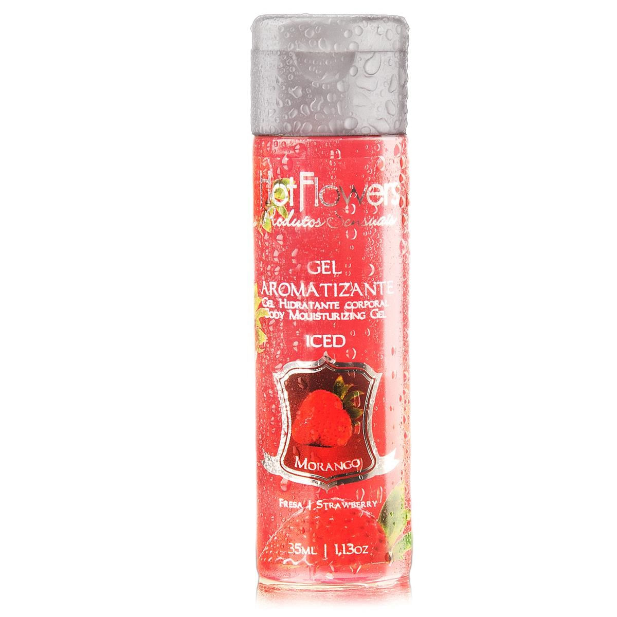 Gel Aromatizado Iced Morango 35ml Hot Flowers - MelHot