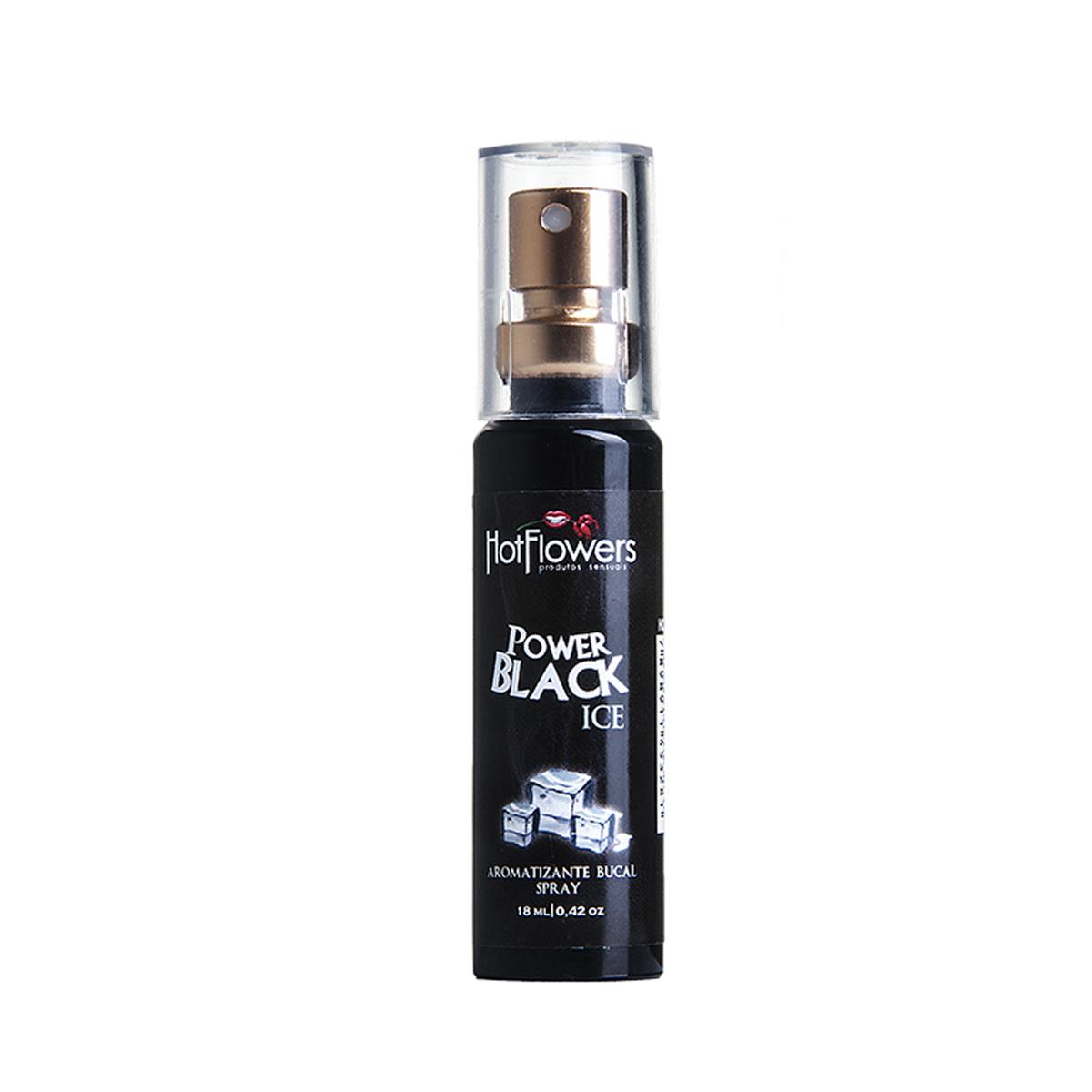 Aromatizante Bucal Power Black Ice Spray 18ml Hot Flowers - MelHot