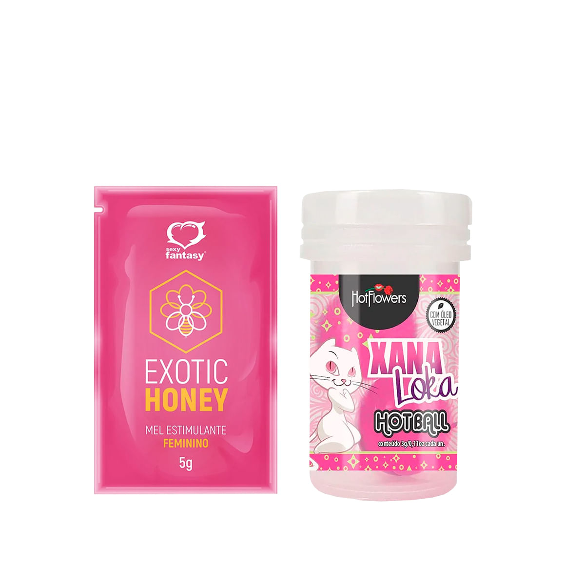 Duplinha com Exotic Honey Gel Estimulante e Hot Ball Xana Loka