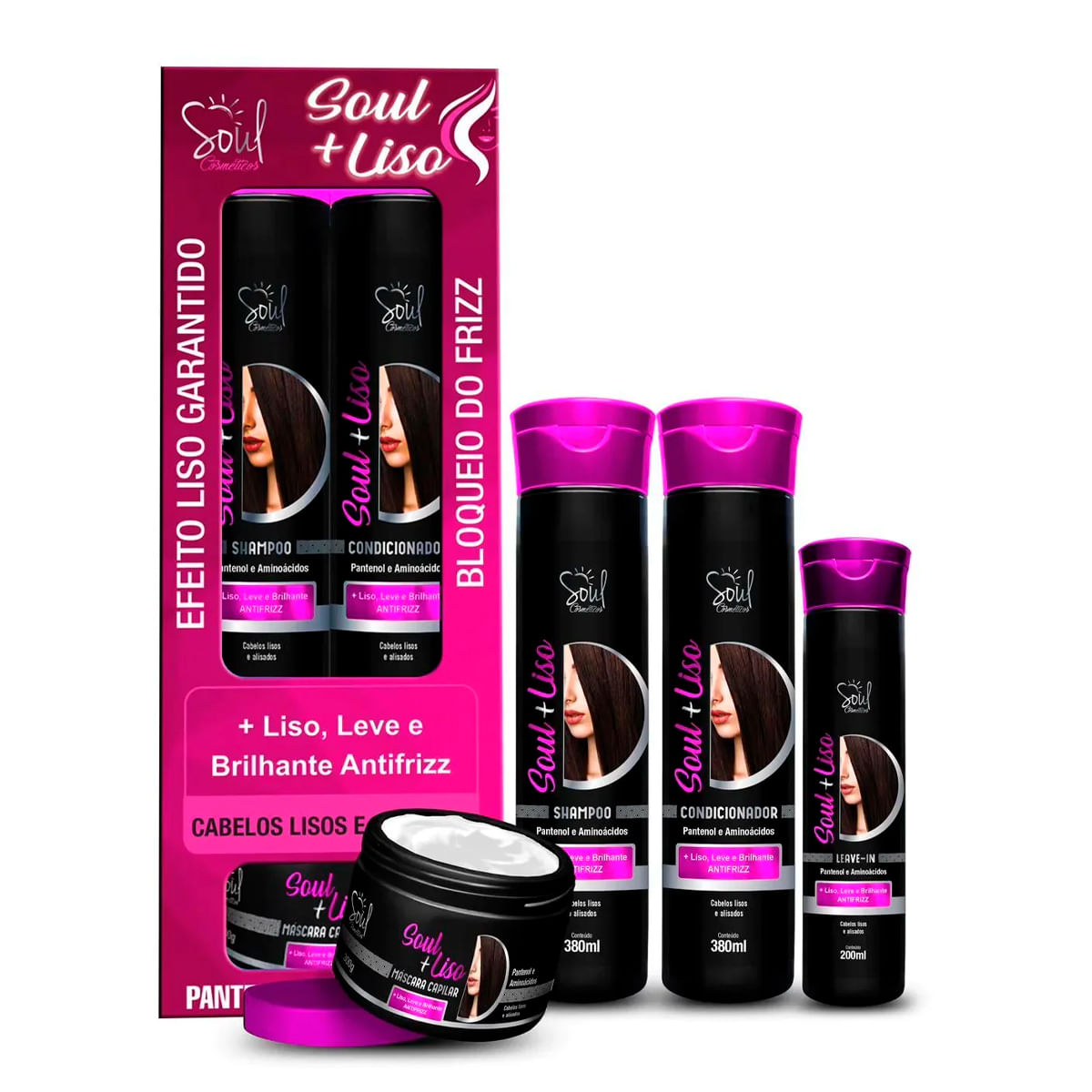 Kit Capilar Soul + Liso para Cabelos Lisos e Alisados Soul Cosméticos Kit Capilar Soul + Liso para Cabelos Lisos e Alisados Soul Cosméticos