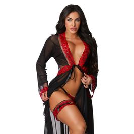 Robe Chamas do Prazer de Tule Corações Bordados com Persex Personalizável Tallyta Moda Apimentada